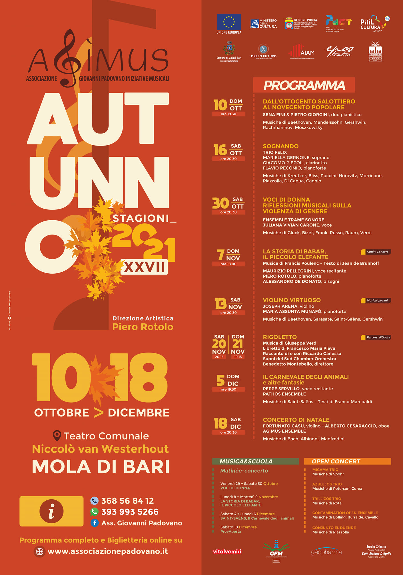 Voci di Donne- Autumn programme Associazione Giovanni Padovano Iniziative Musicali, Mola di Bari?